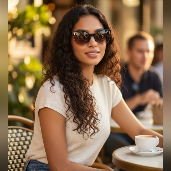 TAHARI Tortoiseshell Gradient Lens Sunglasses Brown, New With Case - Picture 5 of 5